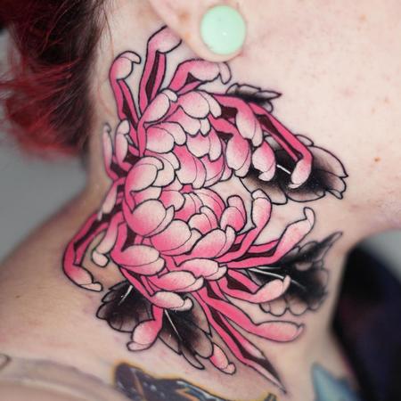 Tattoos - Chrysanthemum Neck Piece - 143944